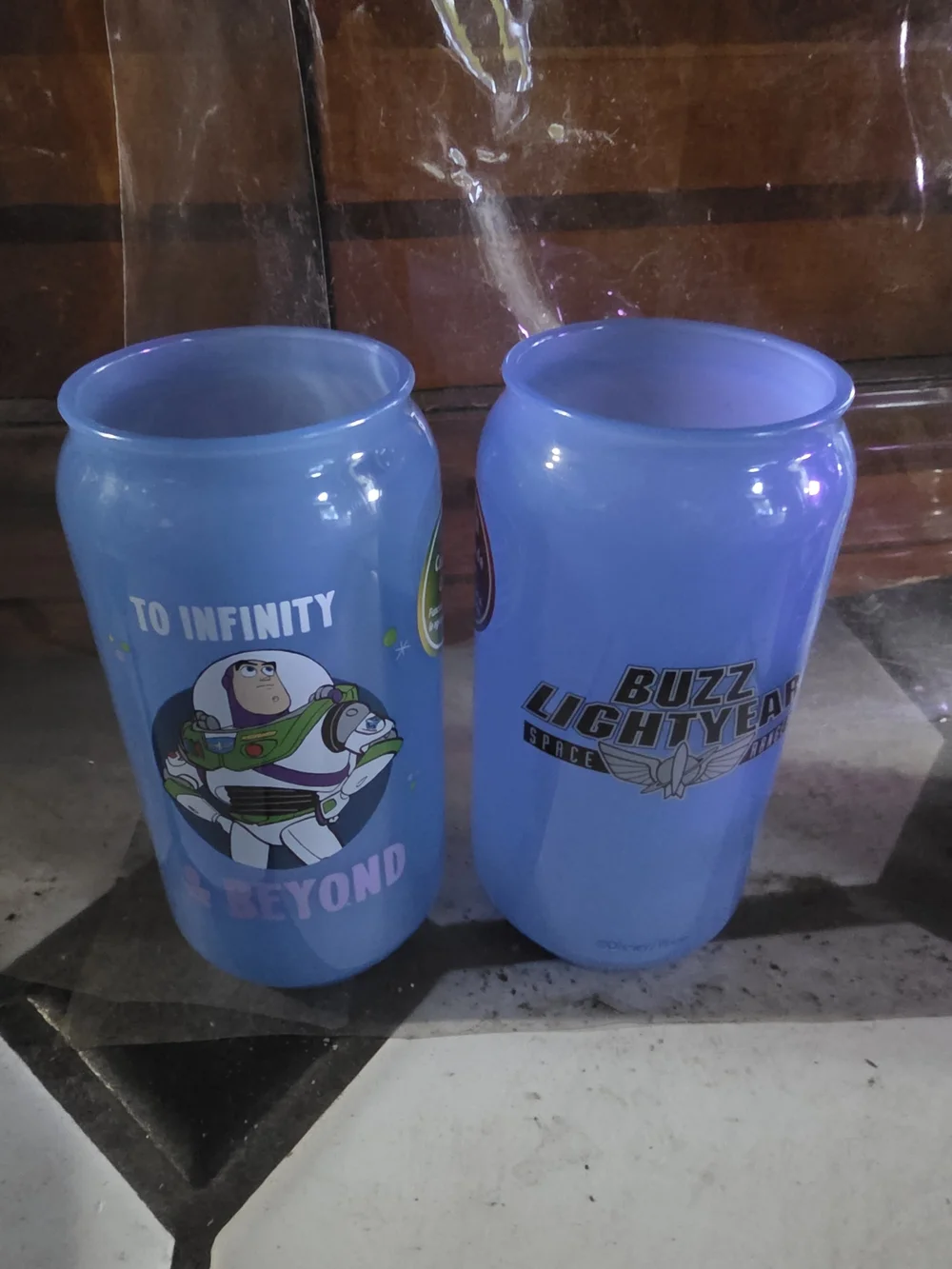 Disney Pixar Buzz Lightyear Purple Carafe & Blue Cups Set - To Infinity & Beyond